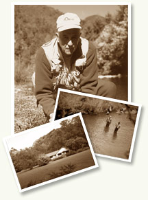 Rainbow trout from de Cumilahue River, Chile. Our guest Keith Simpson at a run near the lodge.